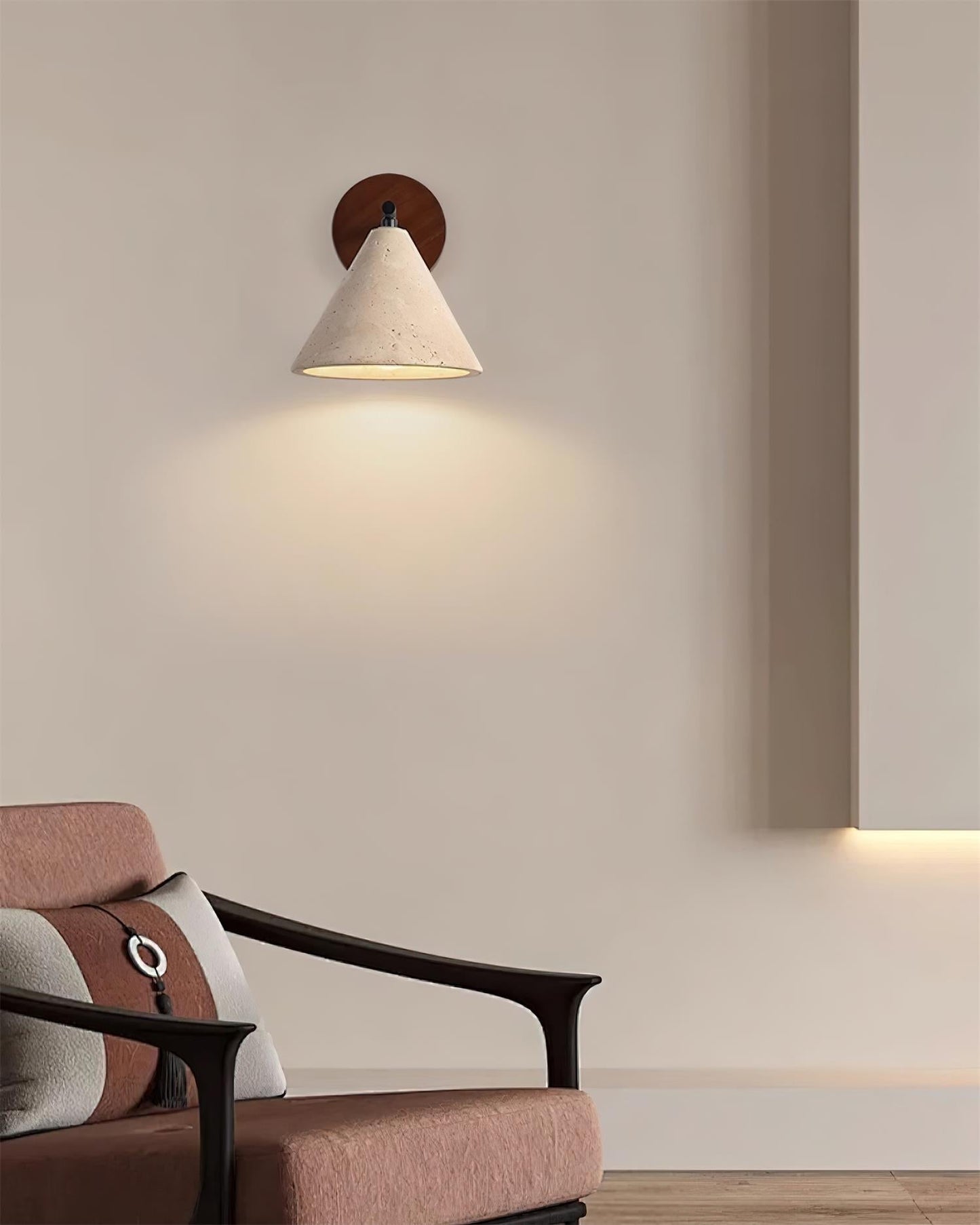 Vintage Cone Travertine Wall Lamp with E26 or E27 Socket