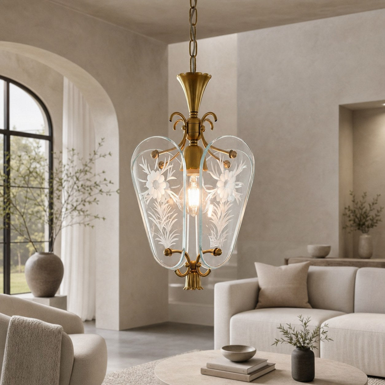 Kerise Sleek Glass Shade Pendant - Designer Ambient Light for Open Spaces or Lounges