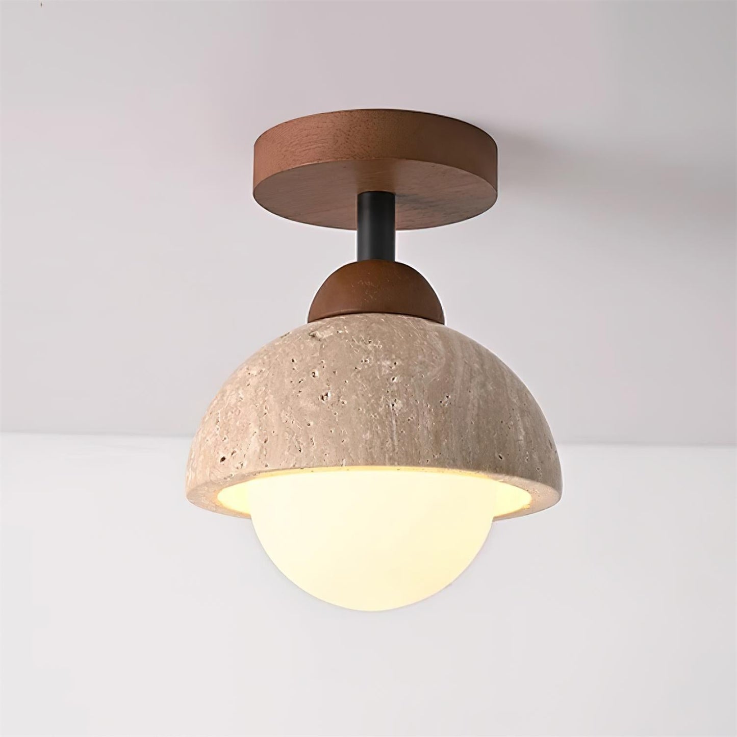 Wabi Sabi Travertin Kuppel Deckenleuchte