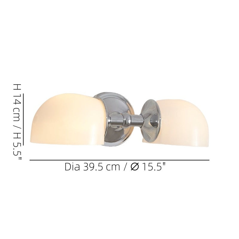 Moderne Mercer Doppel-Horizontal-Wandleuchte aus Metall