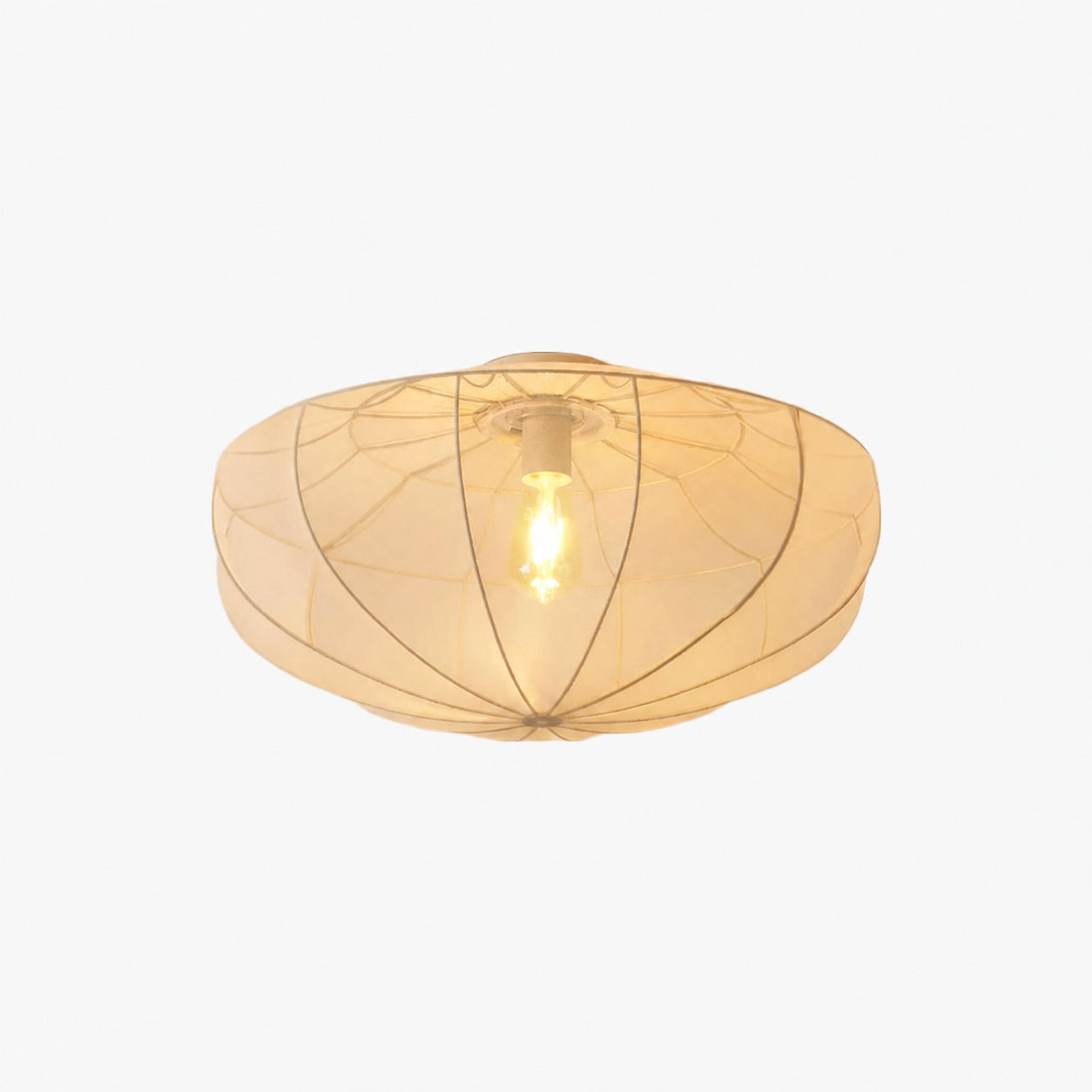 Lumifil Deckenleuchte mit drapiertem Netzgewebe – Boho-Stil-Lampe mit rustikalem, strukturiertem Schirm für Wohnzimmer oder Schlafzimmer