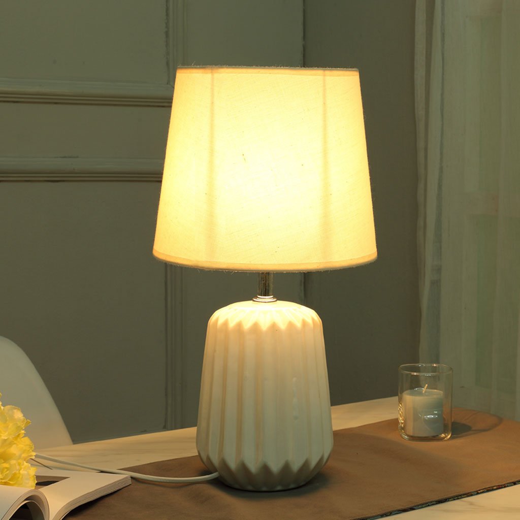 Nobel Stoff Keramik Bett Tischlampe