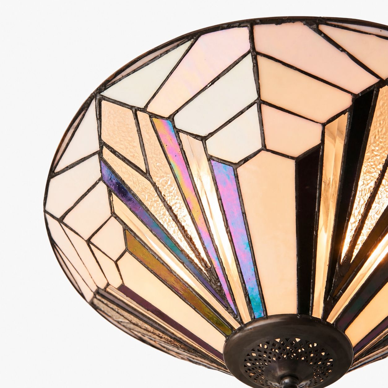 TF Astoria Modern Deco Flush Mount Ceiling Light with Textured Glass – Elegant Home Lighting Fixture