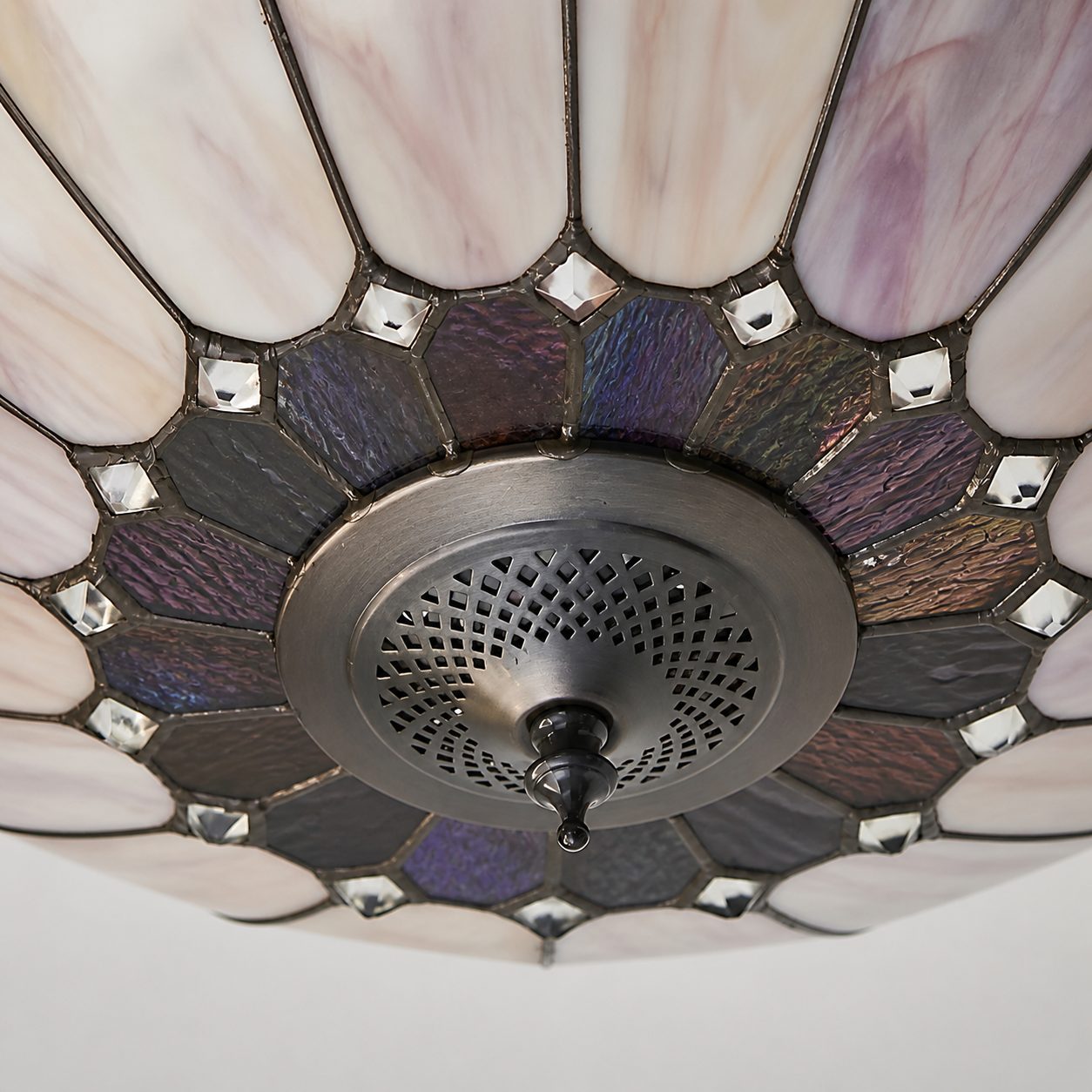TF Brooklyn Tiffany Glas-Deckenleuchte – Art-Deco-Design für Flur oder Wohnzimmer