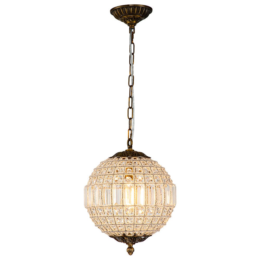 Luxuriöse Vintage Kristall Kugel Pendelleuchte