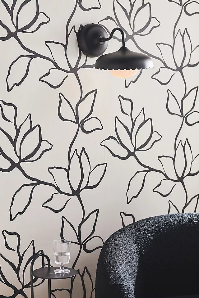 Rayla ScallopEdge Wall Sconce – Modern Metal Outdoor Light for Porch, Patio, or Balcony