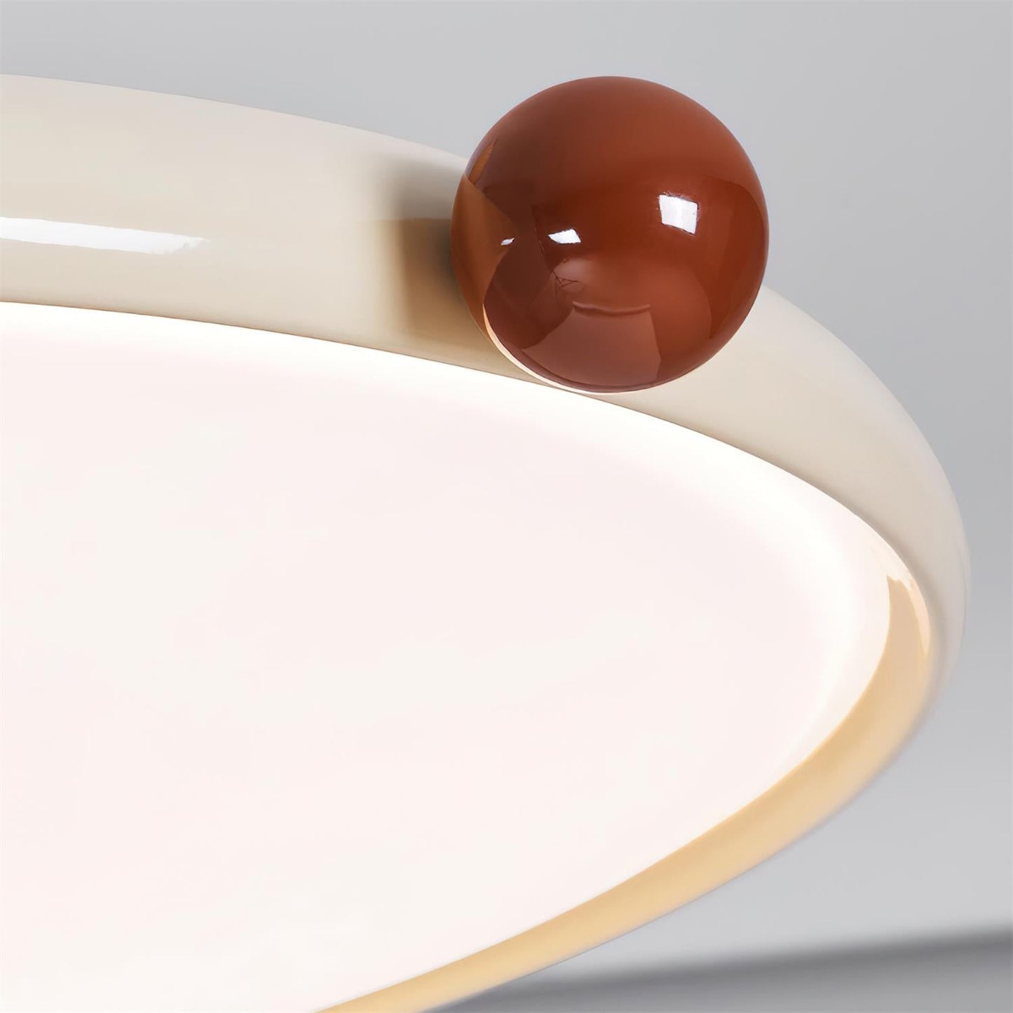 Beige Rund Retro Flush Mount Deckenleuchte
