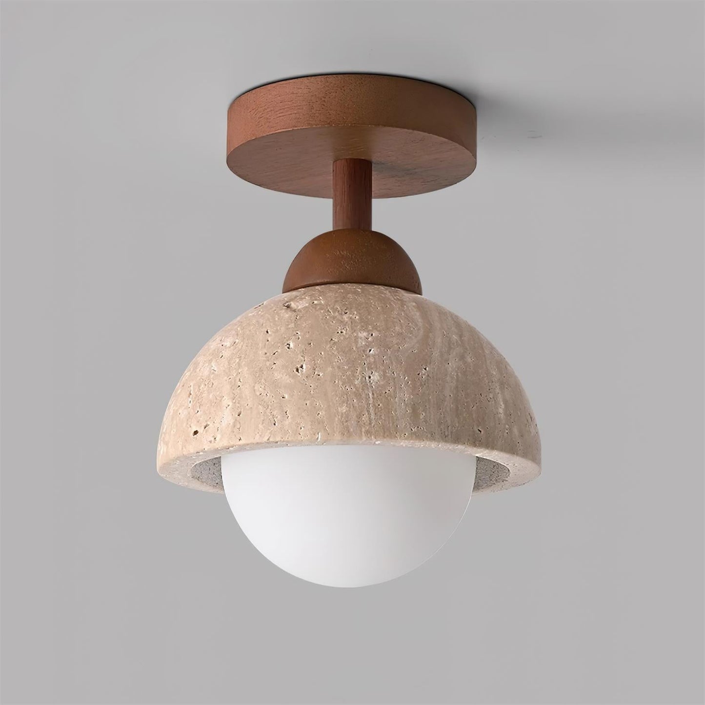 Wabi Sabi Travertin Kuppel Deckenleuchte