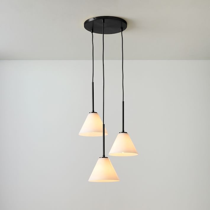 Conica 3-Light Cone Chandelier - Sculptural Glass Pendant Lighting Modern Style