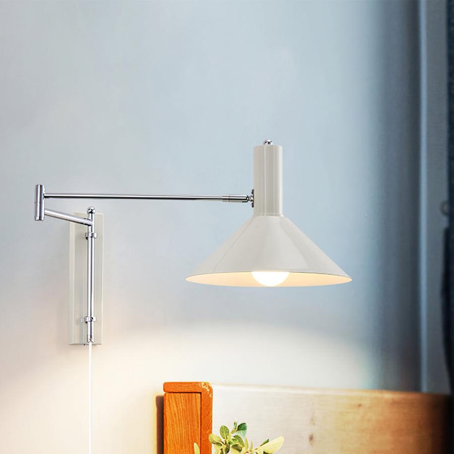 Moderne Bauhaus Schwenkbare Wandleuchte für Esstisch mit Kabel und Stecker