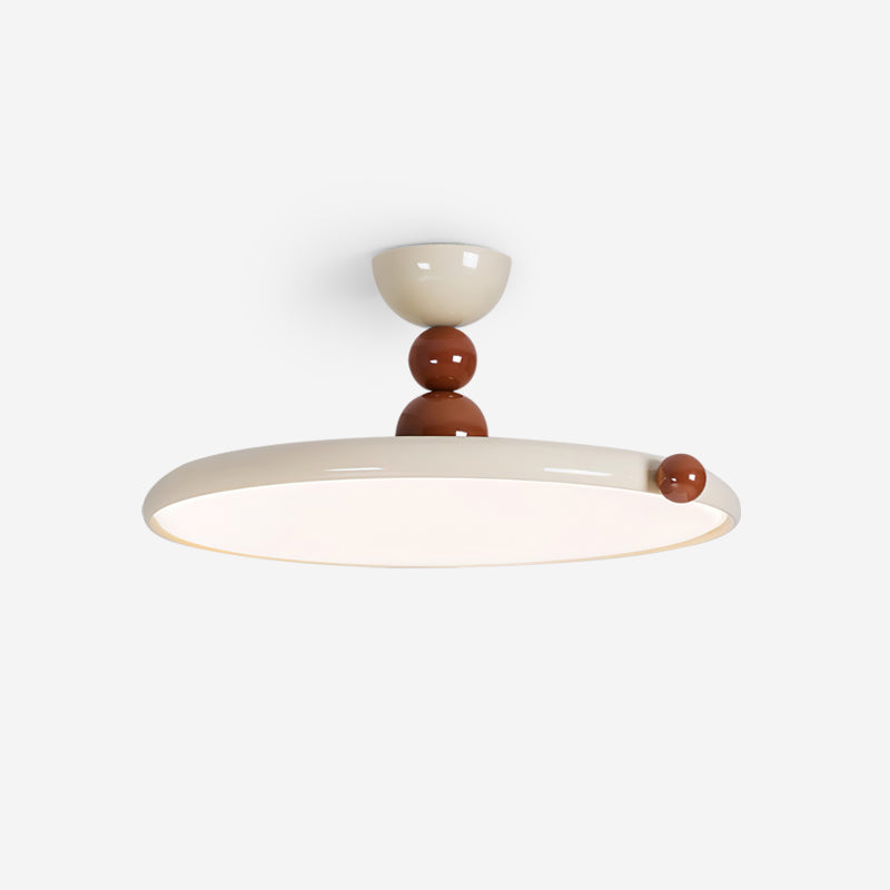 Beige Rund Retro Flush Mount Deckenleuchte