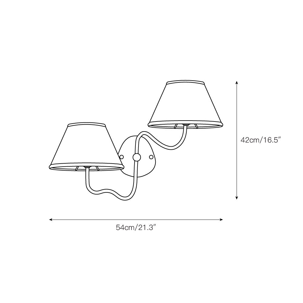 Kulo Fabric Wall Light – Modern Double Arm Linen Wall Sconce for Living Room