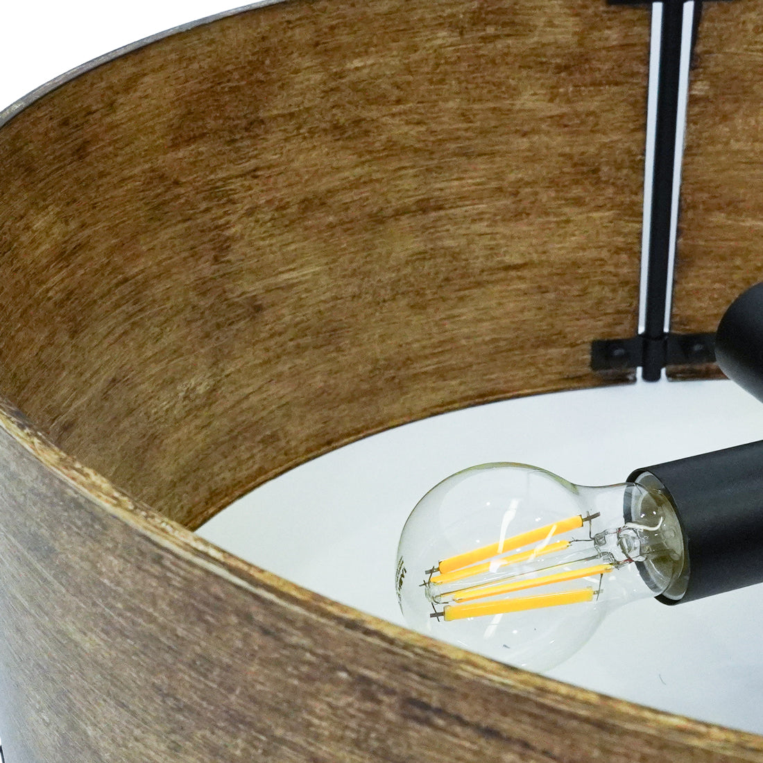 Oryven Moderne rustikale Pendelleuchte - Hängelampe mit Trommelschirm - Vielseitiger Industriestil für Zuhause U07