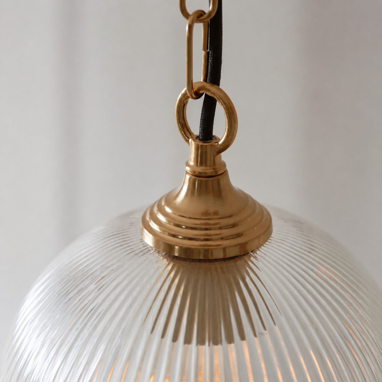 Brazara Glass Dome Pendant Light – Classic Metal Trim Design for Kitchen and Dining