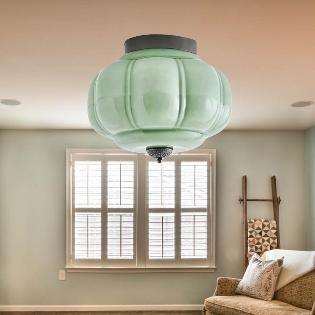 Eloise Milk Glass Ceiling Light - Vintage Flush Mount Ceiling Light