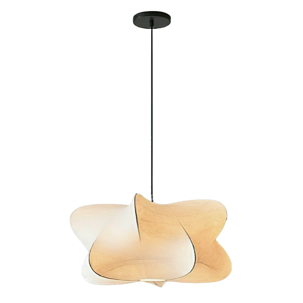 Moderne Pendelleuchte aus Seidentrommel in Wolkenform