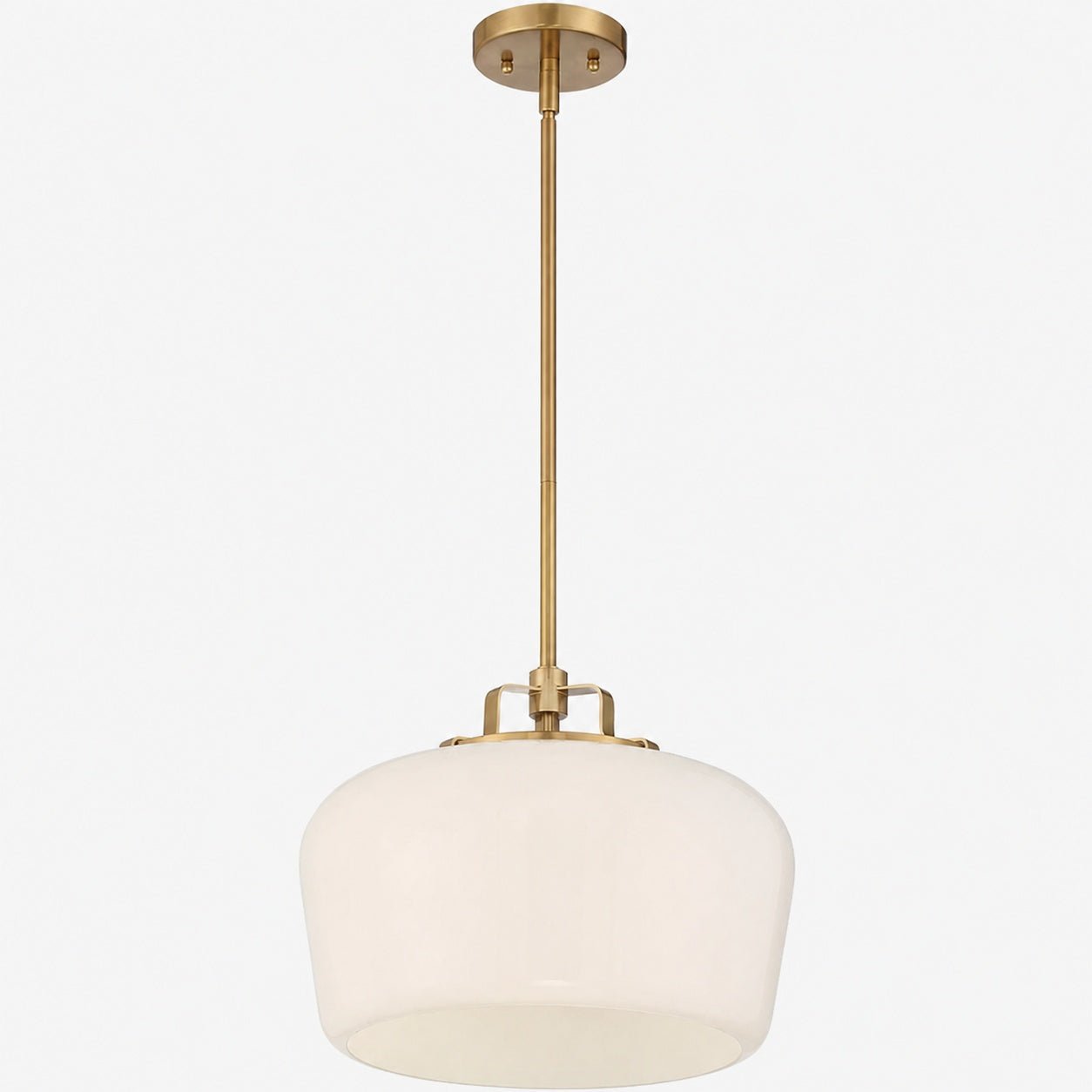 Lirra Opal Glass Pendant Light - Modern Adjustable Metal Drop for Kitchen and Dining