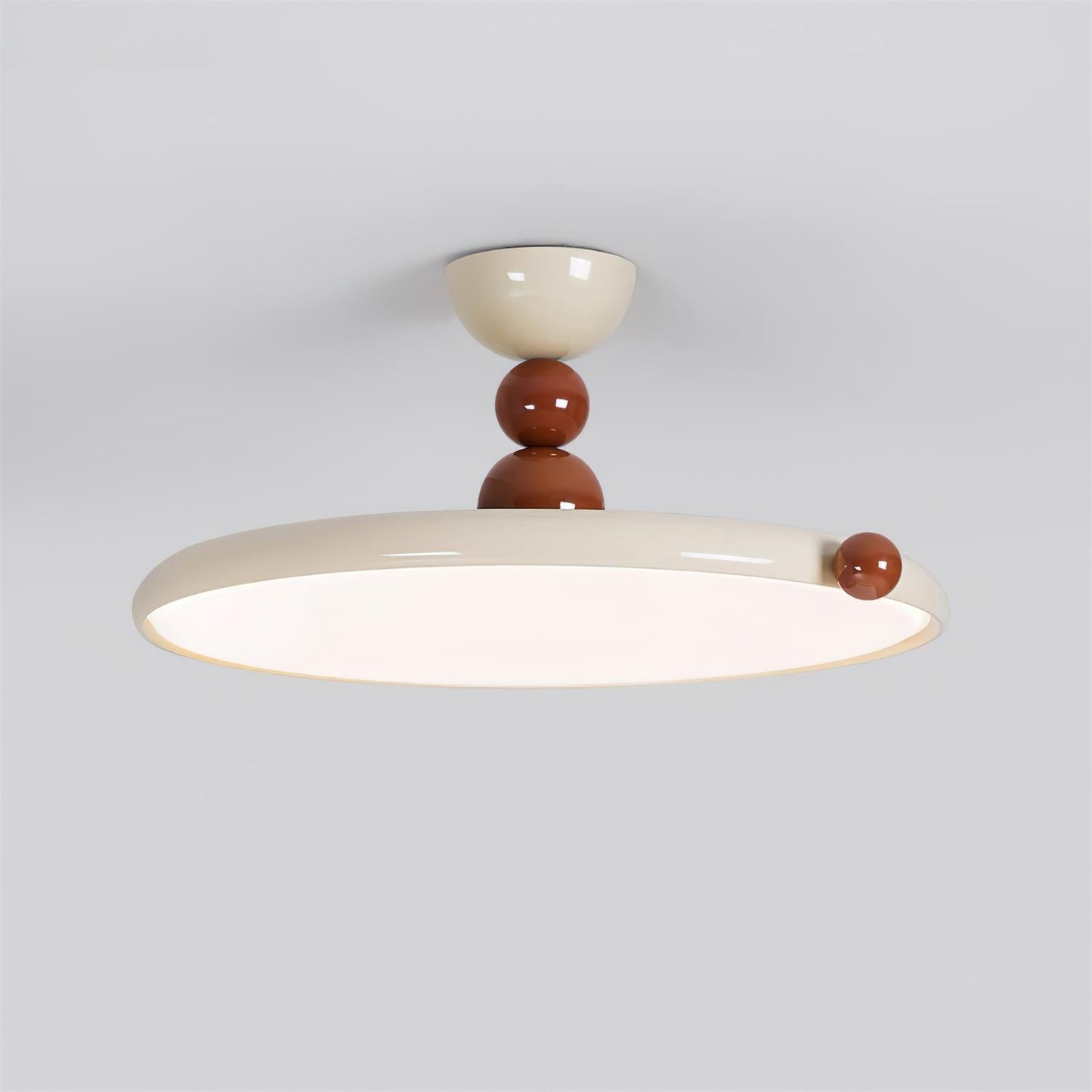 Beige Rund Retro Flush Mount Deckenleuchte