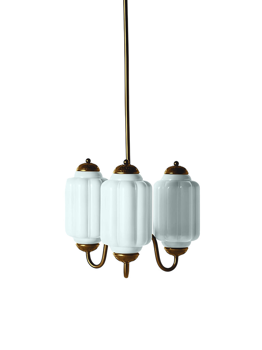 Vintage Eloise Glas Kronleuchter 3 Flammig