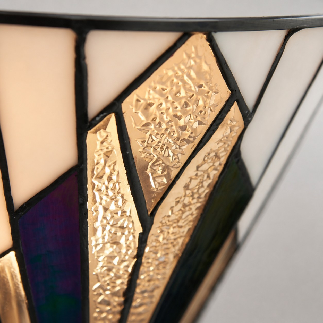 TF Astoria Vintage Fan-Shaped Wall Lamp — Handcrafted Art Glass — For Bedroom Accent Light