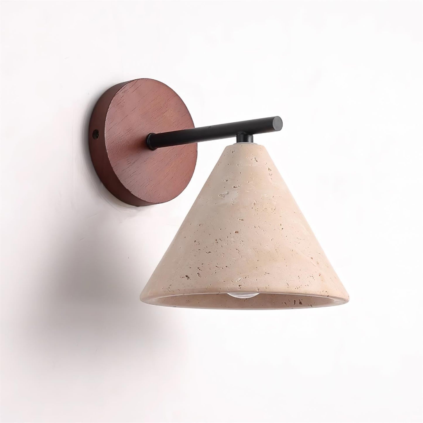 Vintage Cone Travertine Wall Lamp with E26 or E27 Socket