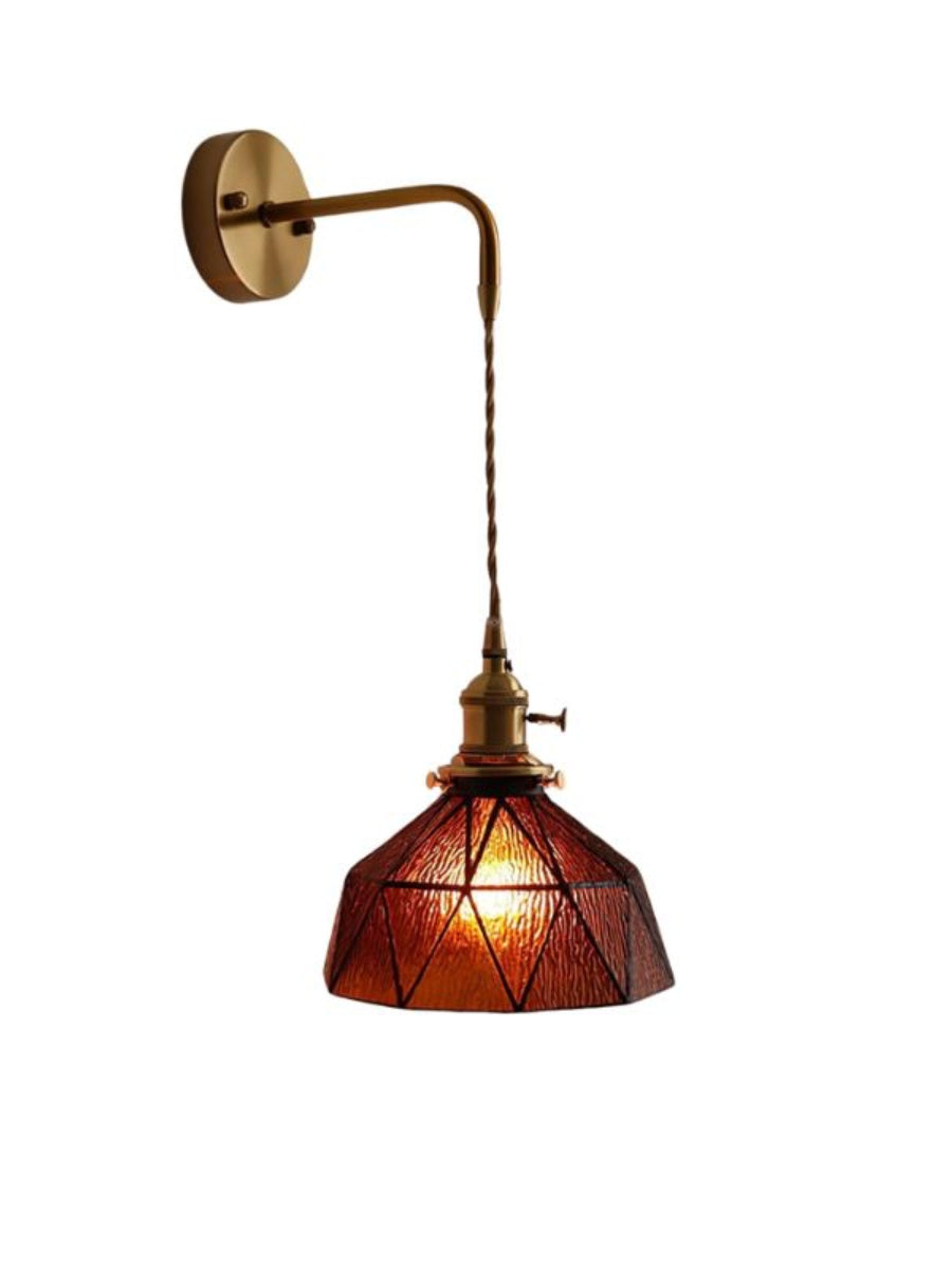 Retro Pastorale Wandleuchte mit geometrischem Muster
