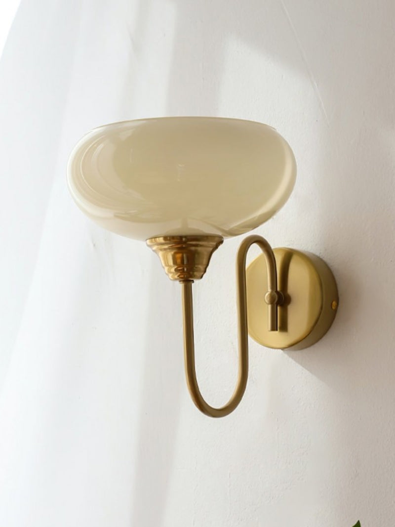 Bauhaus Curved Pole Glass Wall Sconce