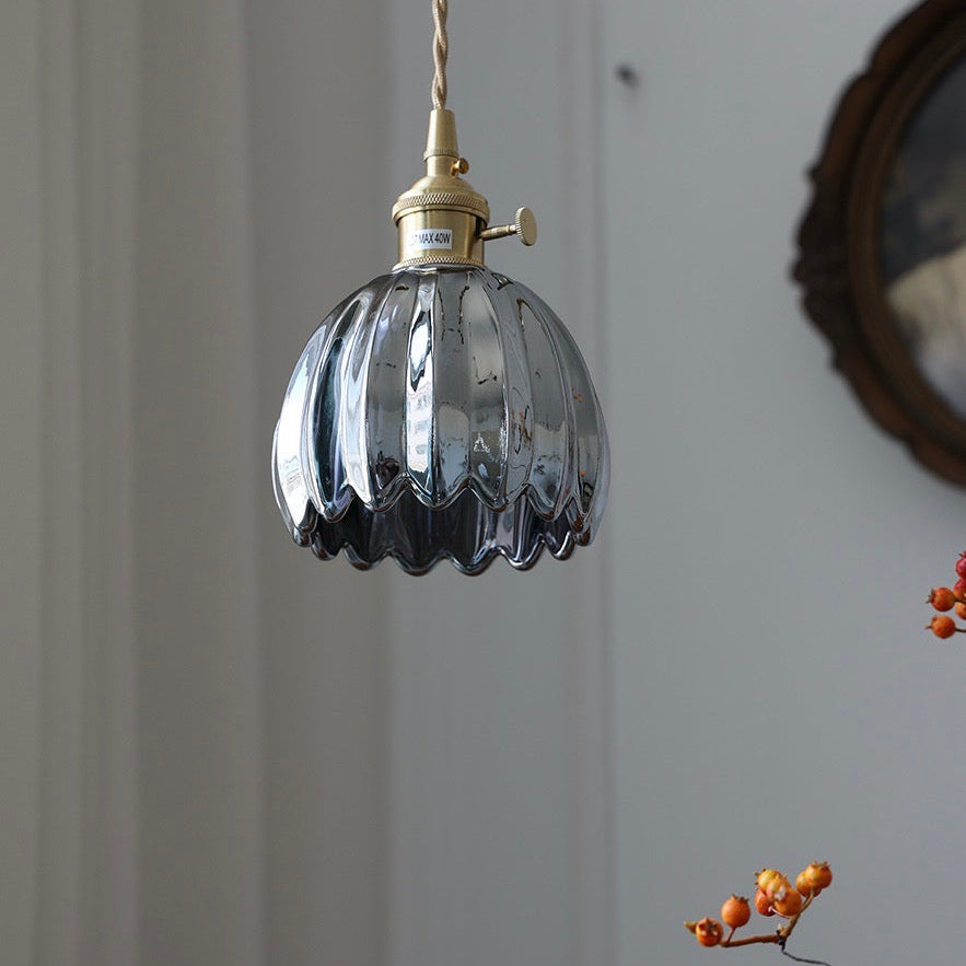Japanese Retro Glass Flower Pendant Light
