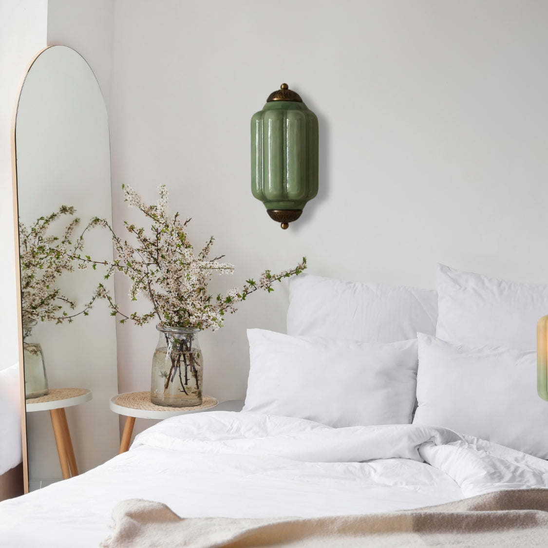 Eloise Flush Mount Wall Sconce - Retro Milk Glass Sconce