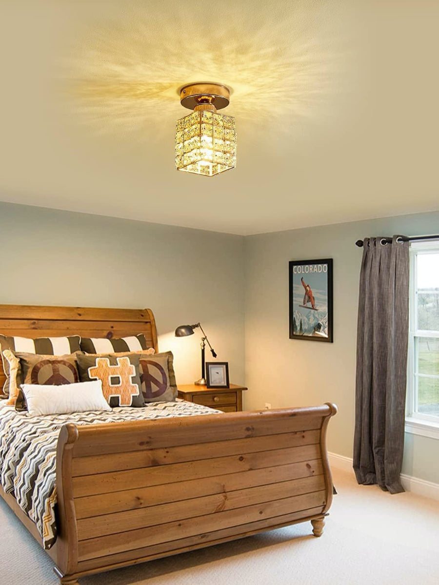 Modern Semi Recessed Crystal Ceiling Lamp