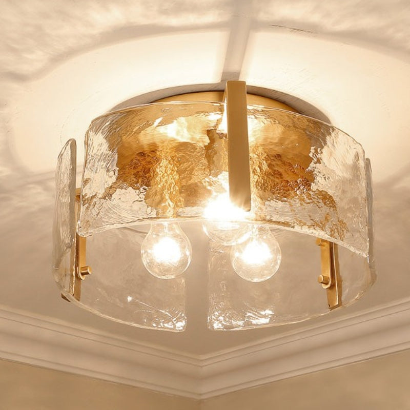 Rund Trommel modern Glas Deckenlampe für Wohnzimmer