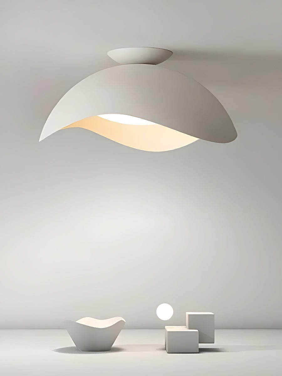 Simple Metal Wave Ceiling Light For Hallway