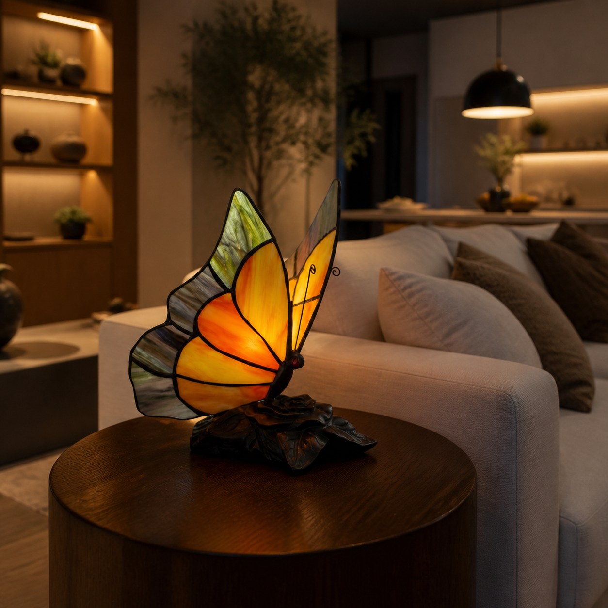 TF Butterfly Tischleuchte – Naturinspiriertes Glasdesign, perfekt für Wohnzimmer oder Flure