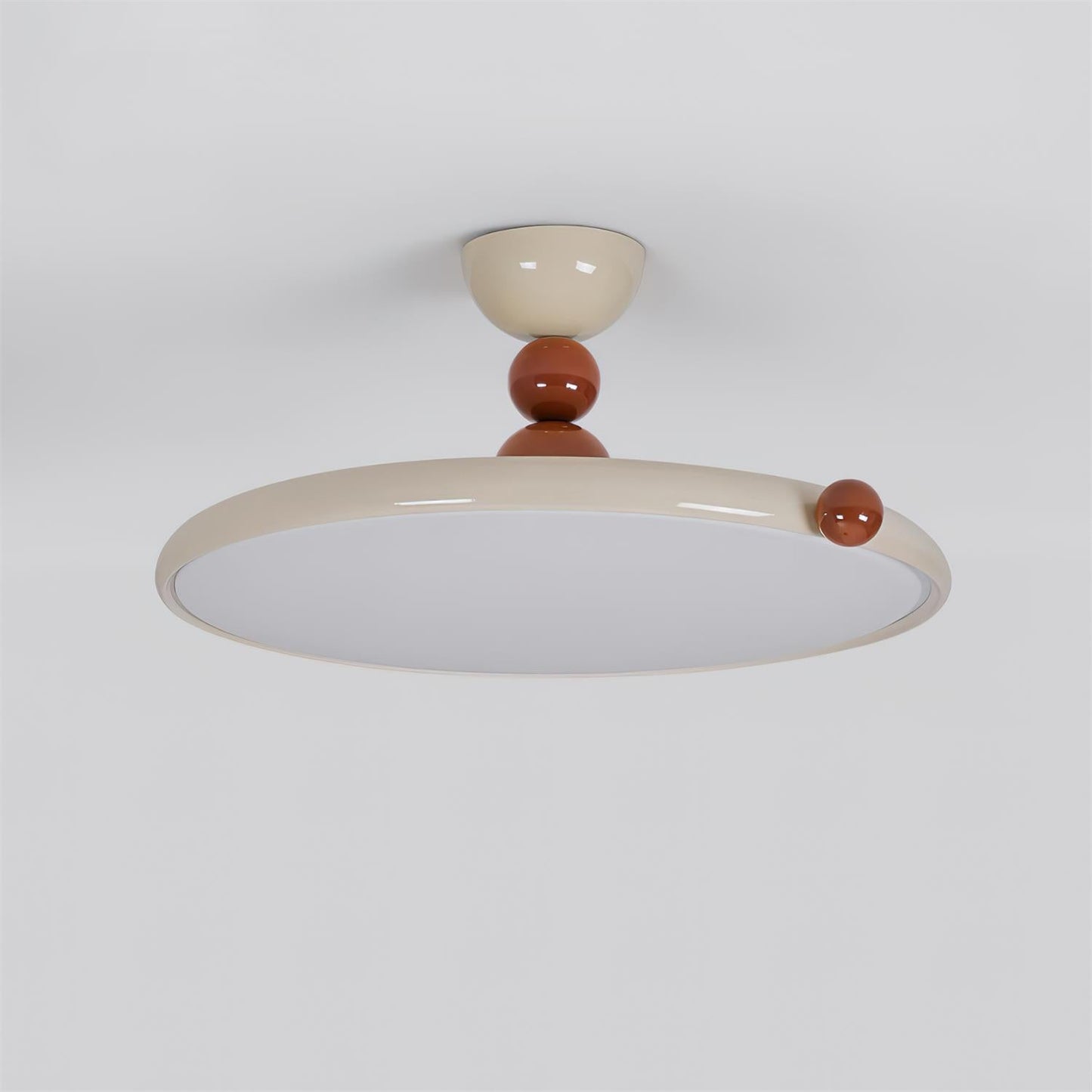 Beige Rund Retro Flush Mount Deckenleuchte
