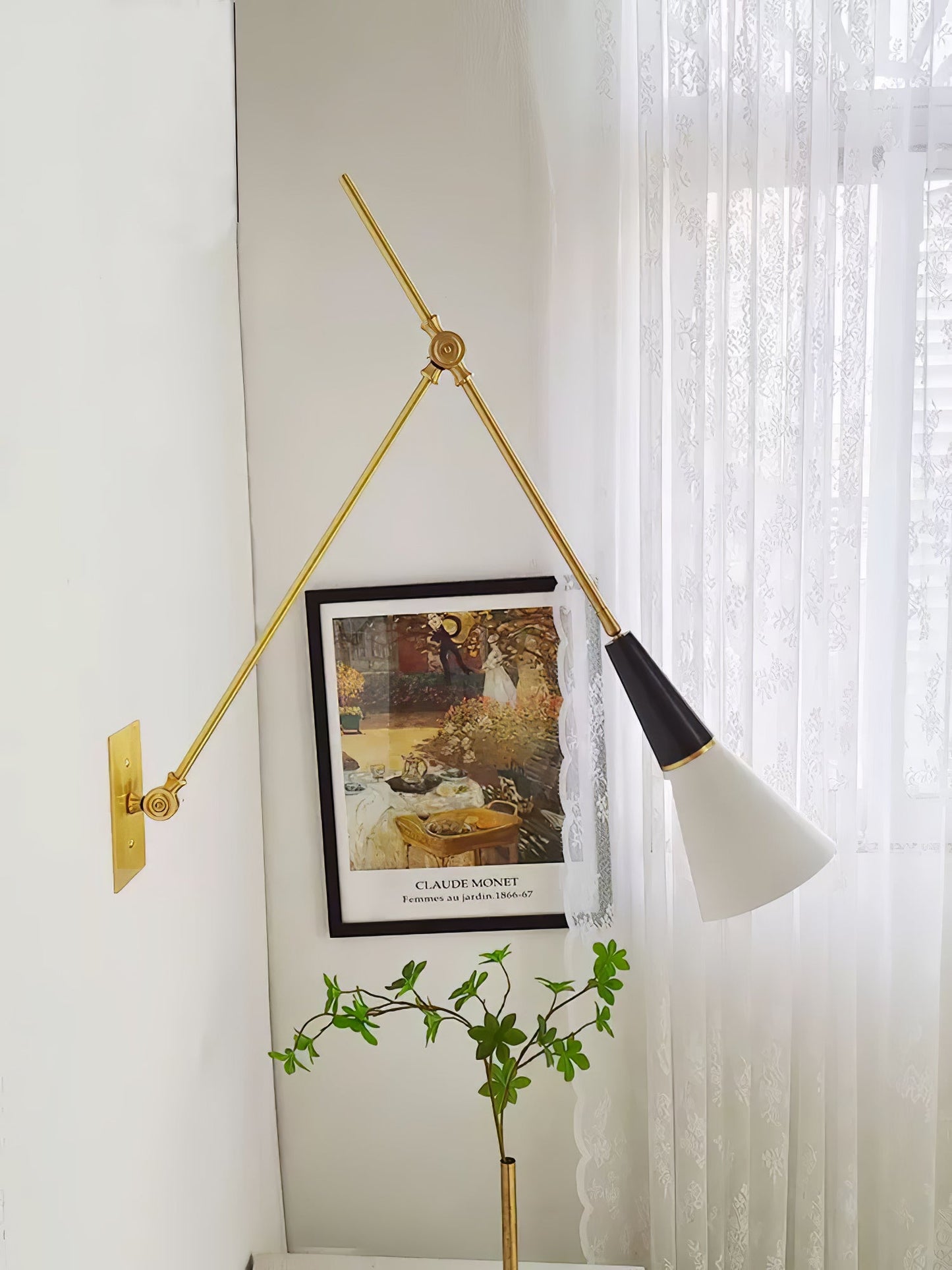 Magari Mid Century Wandleuchte Messing Schwenkbar