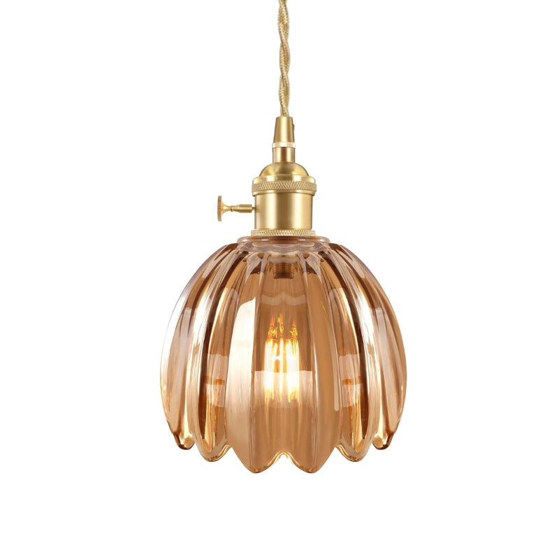 Japanese Retro Glass Flower Pendant Light
