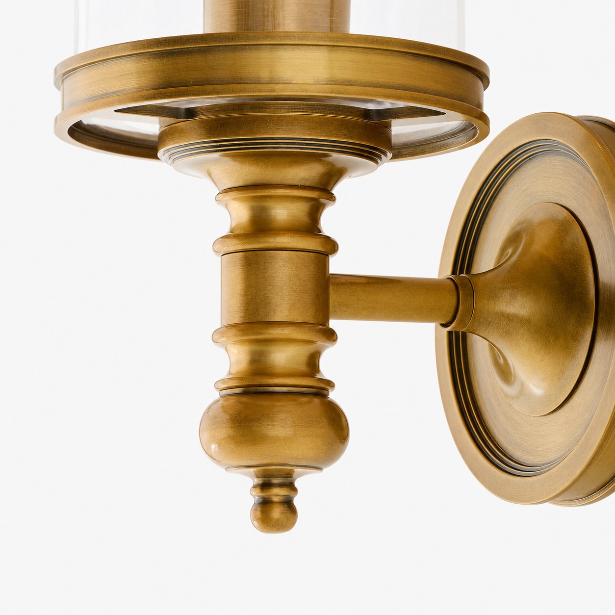 Driscoll Glaszylinder-Wandleuchte – Klassische Wandlampe aus Eisen mit klarem Glasschirm