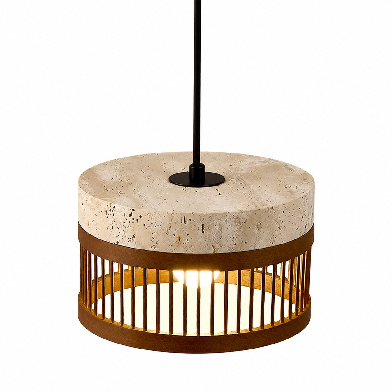 Vintage Travertine Metal Pendant Lamp for Dining Room