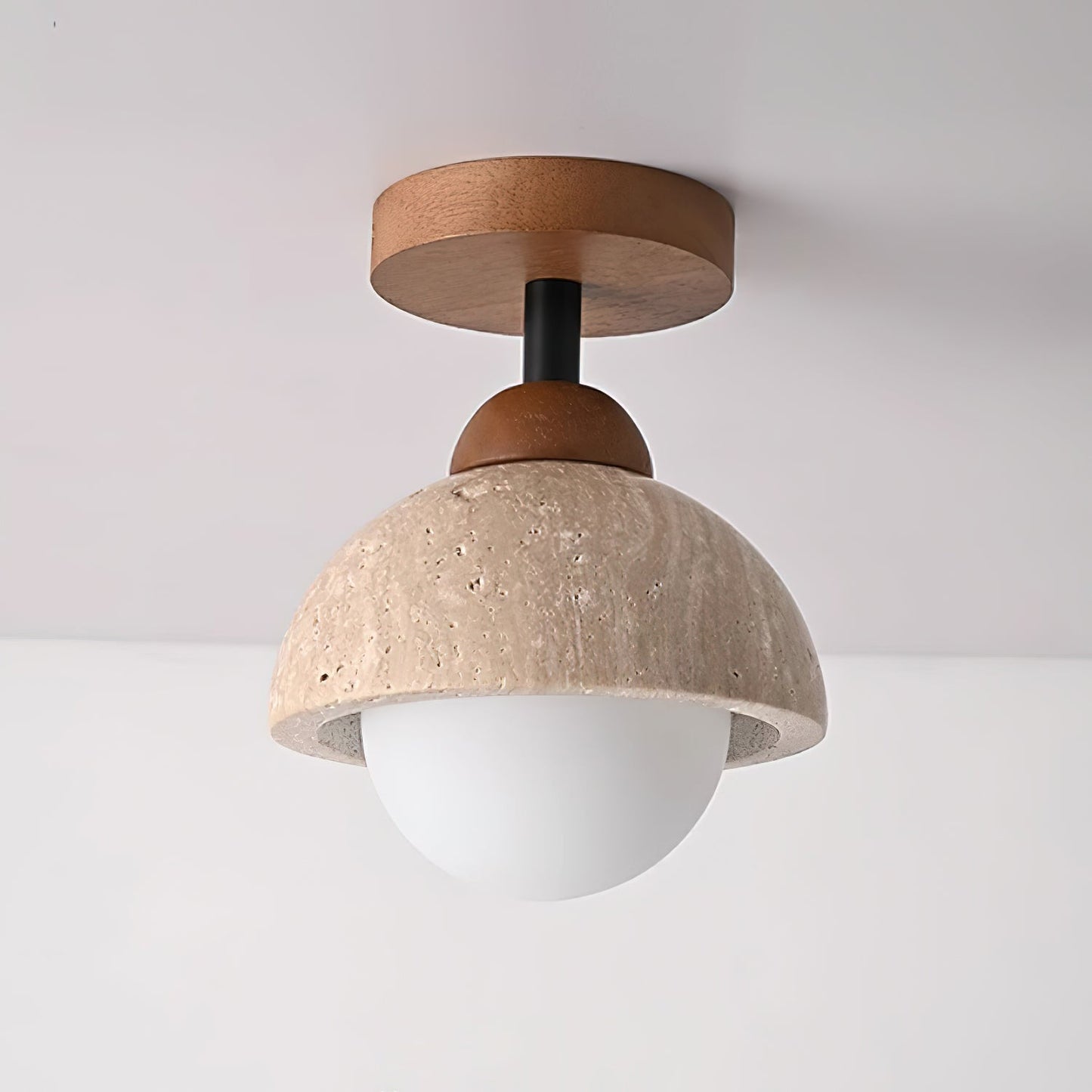 Wabi Sabi Travertin Kuppel Deckenleuchte