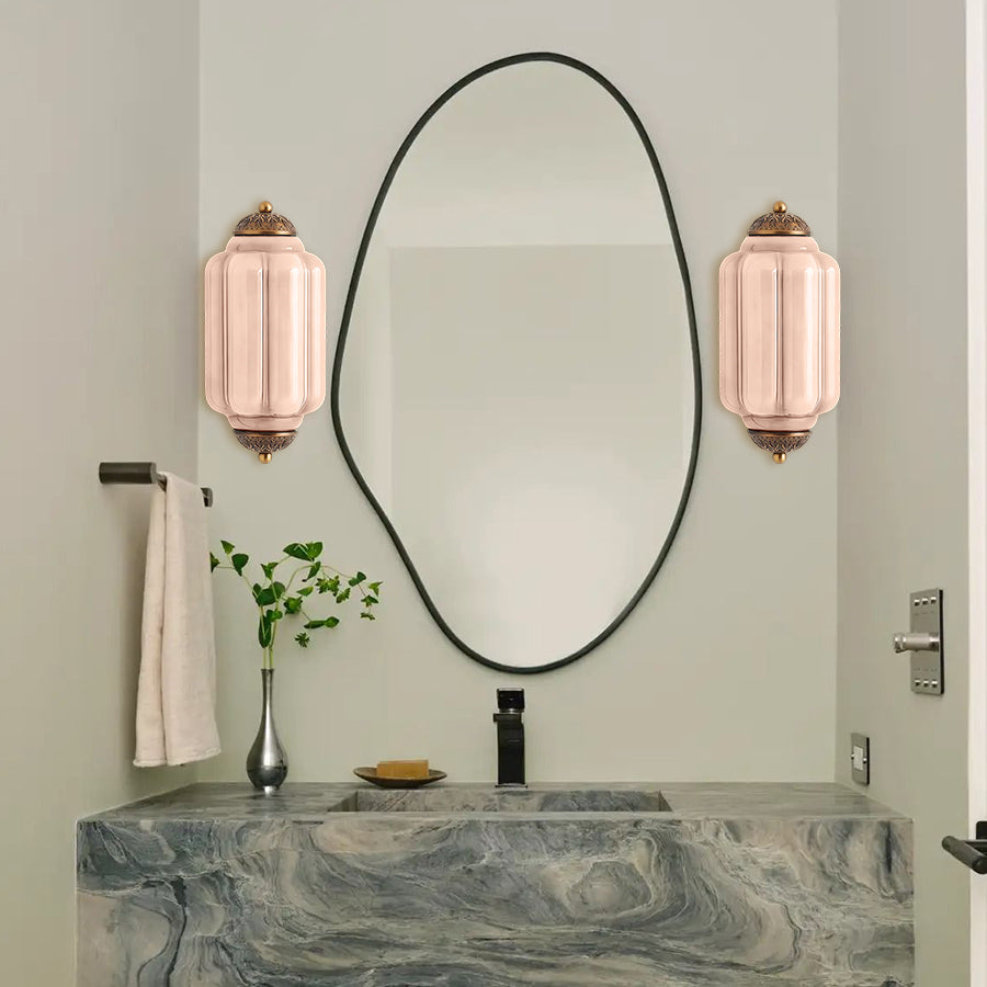 Eloise Flush Mount Wall Sconce - Retro Milk Glass Sconce