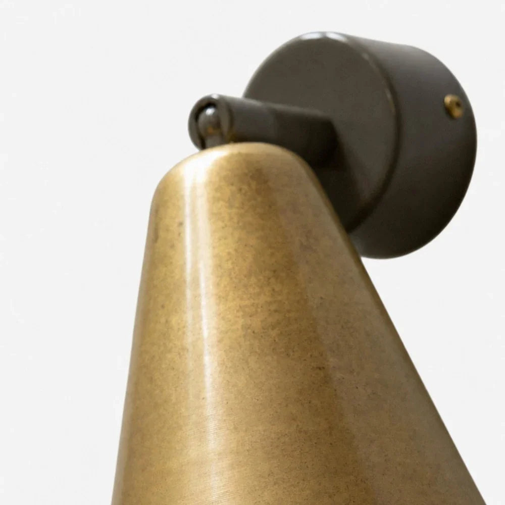 Brass cone wall lamp side SKU view