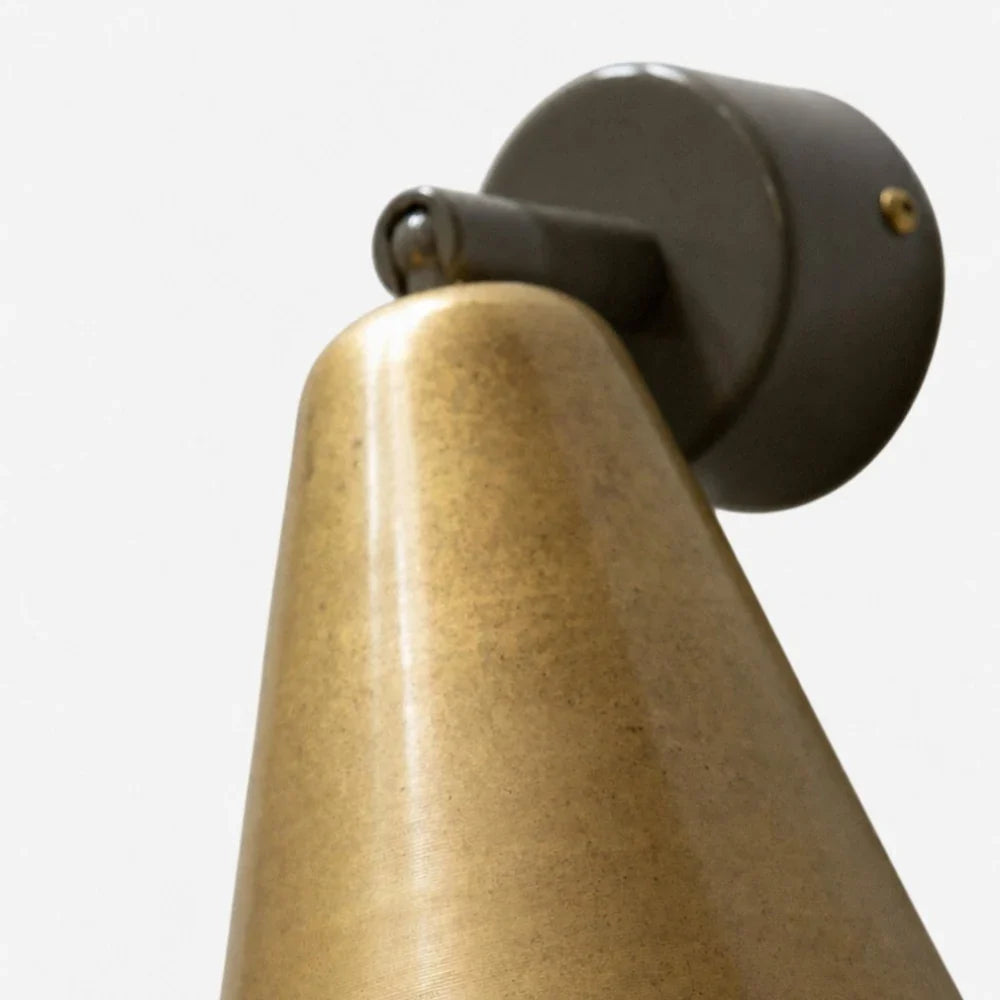 Brass cone wall lamp side SKU view