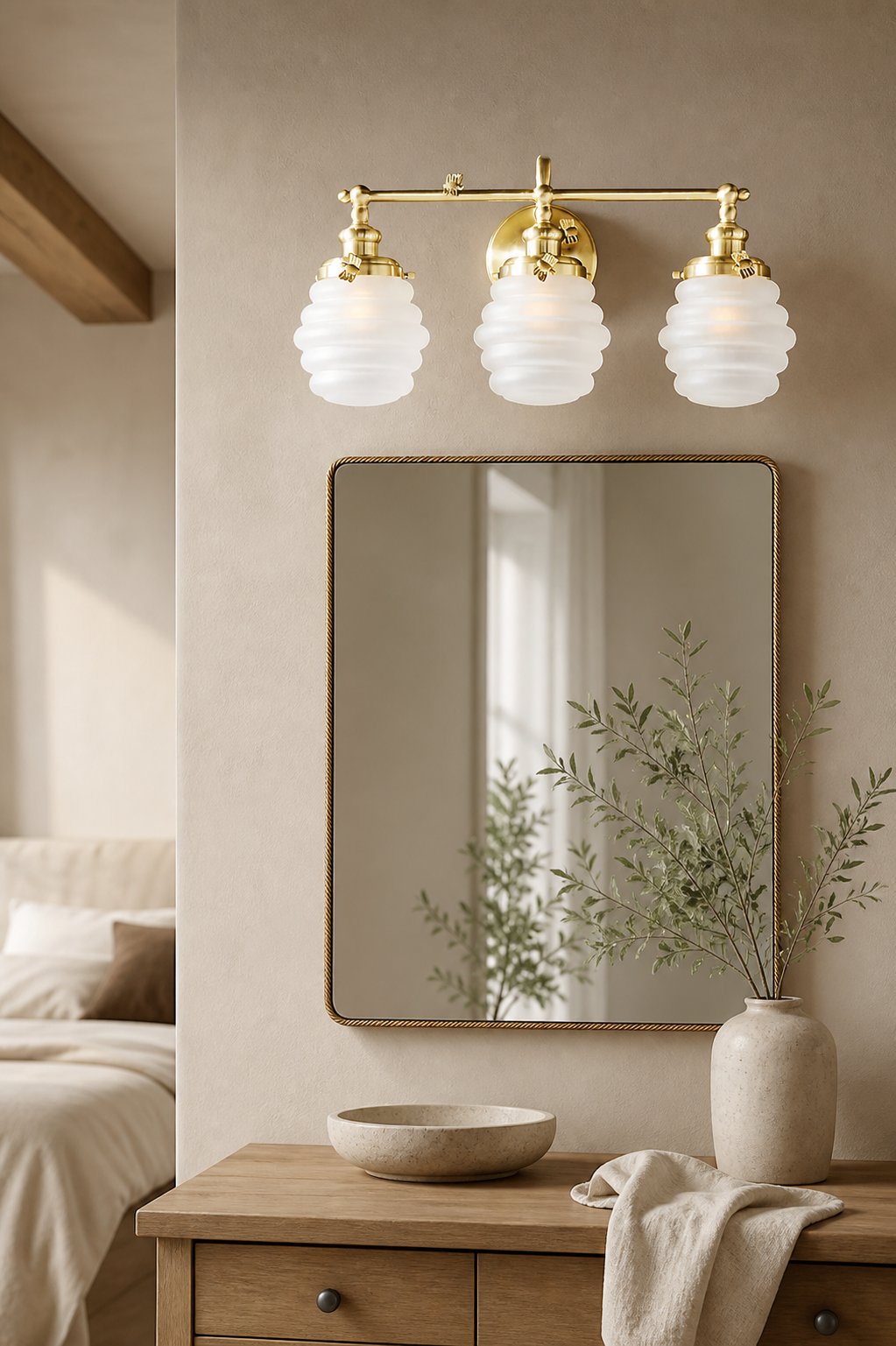 Capigia Glas-Metall-Waschtisch-Wandleuchte – Moderne Badezimmerleuchte mit elegantem Stil