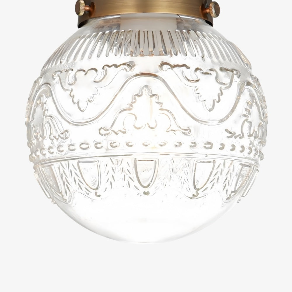 Naveliro Sphere Glass Flush Mount Ceiling Light - Timeless Design for Living Room and Kitchen