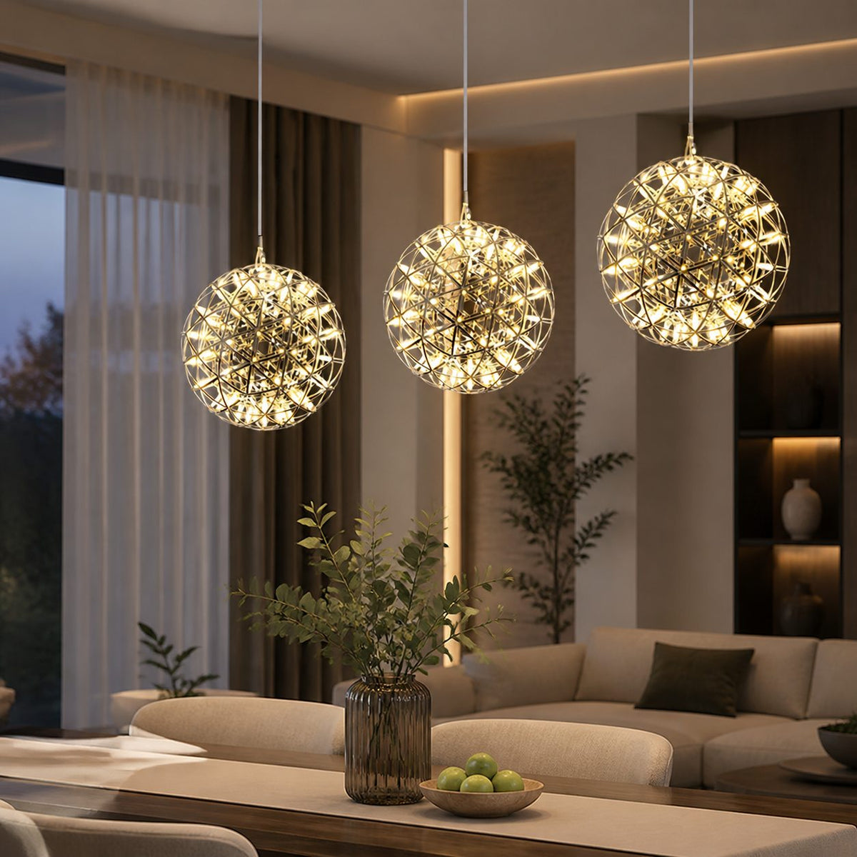 Pendelleuchte Spark Ball in Silber