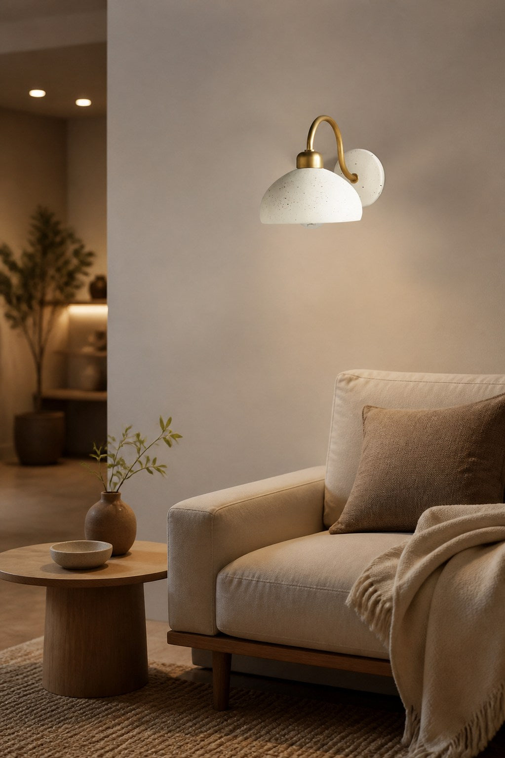 Radiica gesprenkelte Keramik-Wandleuchte – elegante Wandleuchte für Schlafzimmer und Flur