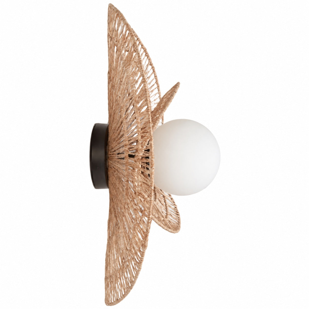 Florevian Woven Wall Sconce – Two Tier Jute Wall Sconce for Living or Bedroom