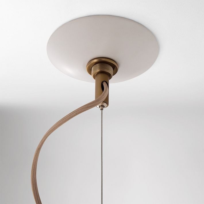 Alvian Adjustable Pendant Light with Linen Shade for Dining Room and Kitchen Island