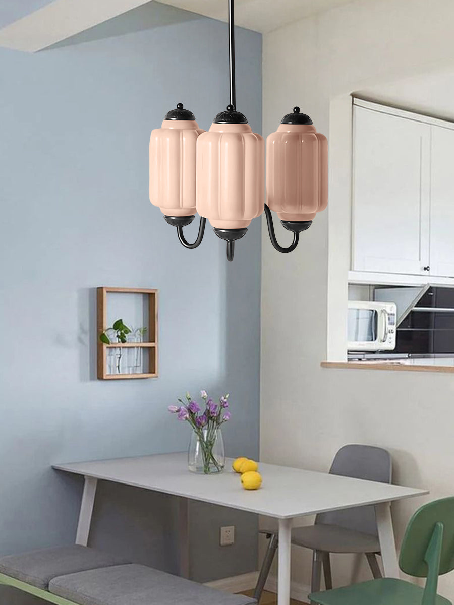 Vintage Eloise Glas Kronleuchter 3 Flammig