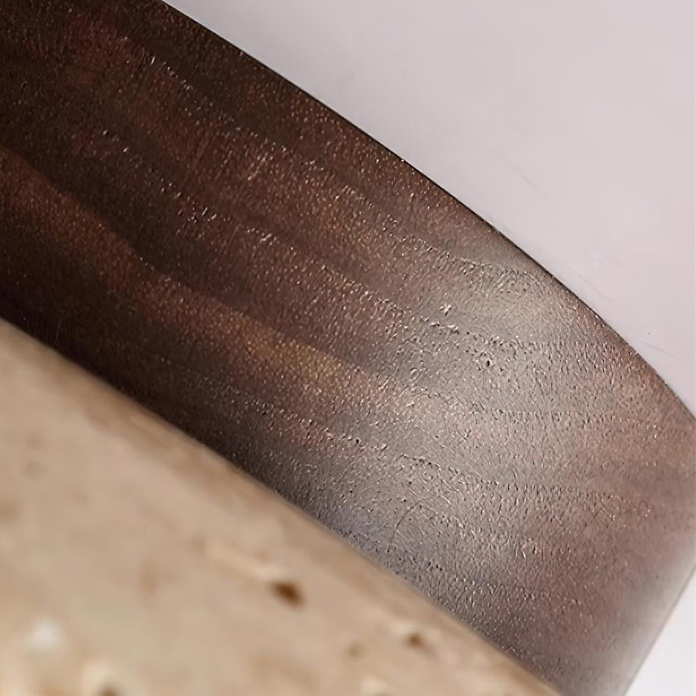 Zylindrische Travertinholz Deckenleuchten